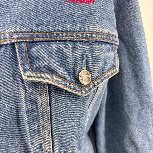 Vintage 90s Y2K Disney Denim Jacket American Flag Back Mickey Patch - Picture 6 of 10